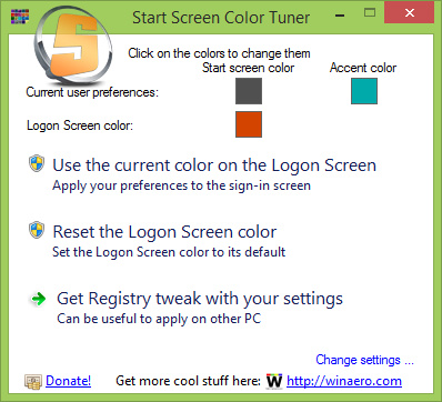 Start Screen Color Tuner