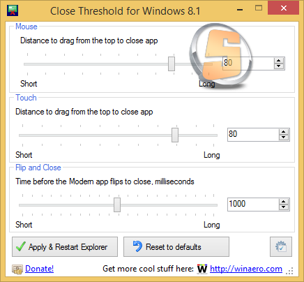 Close Threshold for Windows